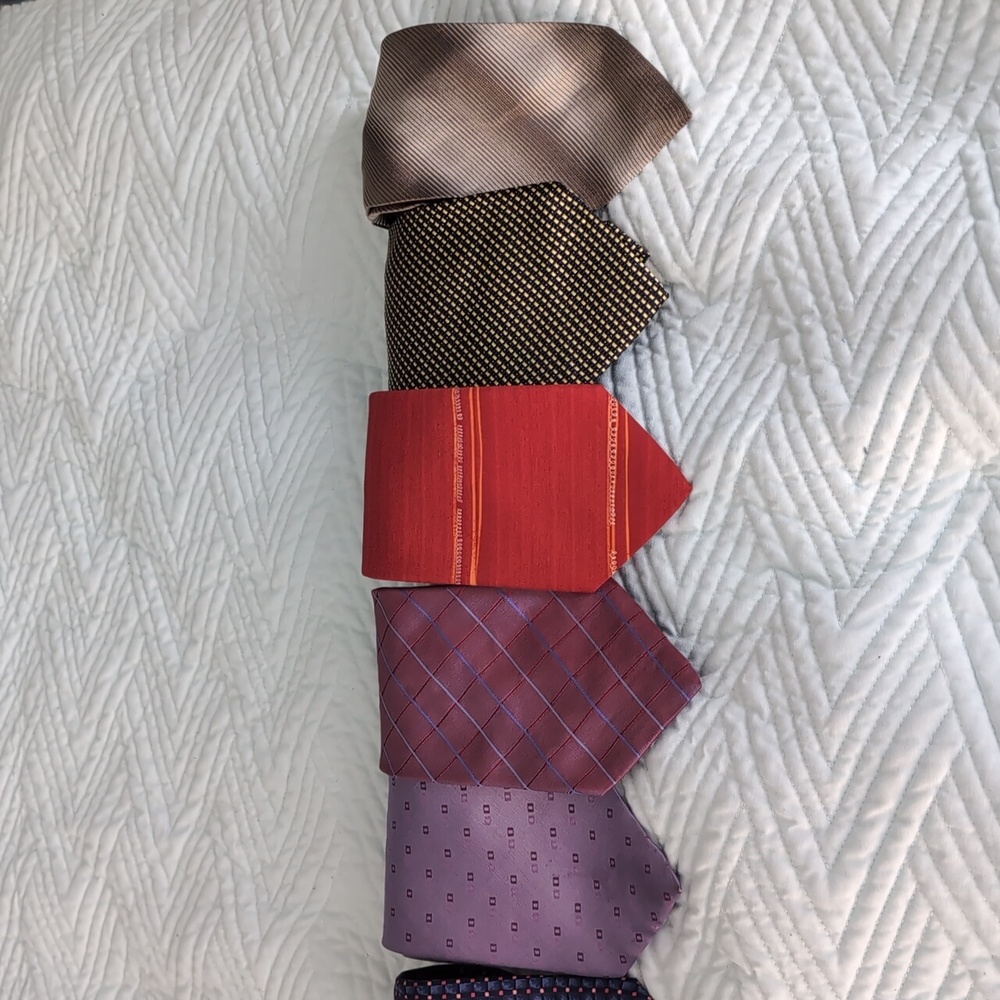 Ties all from the UK. Emporio Armani,Milan,Cafe Coton,Michaelis,Next, Mark's,